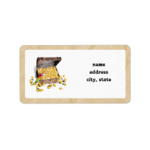 Pirate's Treasure Chest on Crinkle Paper Custom Address Label