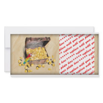 Pirate's Treasure Chest on Crinkle Paper Photo Greeting Card