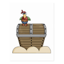 Pirates · Treasure Chest & Parrot Post Cards