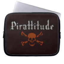 Pirattitude Blood Jolly Roger Laptop Sleeves