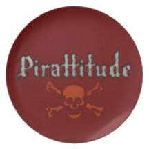 Pirattitude Blood Jolly Roger Party Plate