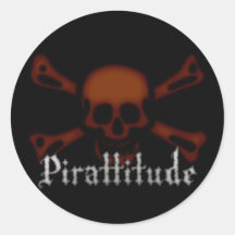 Pirattitude Blood Jolly Roger Sticker