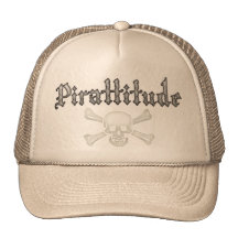 Pirattitude Bone Jolly Roger Trucker Hat