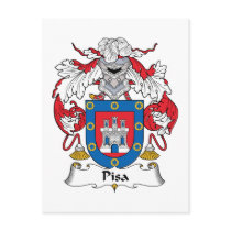Pisa Family Crest postcards by coatsofarms Pisa Family Crest postcards