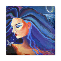 Piscean Moon - Mermaid Goddess Magnet magnets