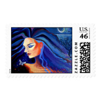 Piscean Moon - Mermaid Goddess US stamps stamps