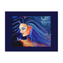 Pisces Art Postcard - 'Piscean Moon'