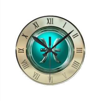 Pisces Astrological Sign Round Wallclock