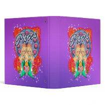 Pisces Binder With Cute Mermaids by moonlake Pisces Binder With Cute Mermaids