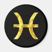 pisces-black-gold-round-magnets