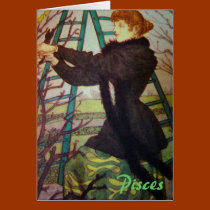 "Pisces" Blank Astrology Sign Card cards