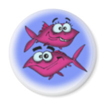 pisces cartoon magnets