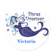 Pisces Dreamer Customizable Stickers