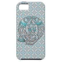 Pisces Fish Aquamarine & Silver Jewels iPhone 5 iPhone 5 Cases
