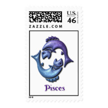 Pisces Fish Postage Stamp