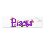 Pisces Flowers Bumper Stickers