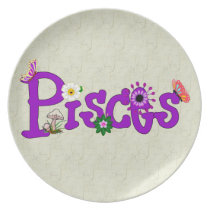 Pisces Flowers Party Plate