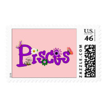 Pisces Flowers Stamps