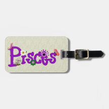 Pisces Flowers Travel Bag Tags