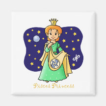 Pisces Princess Fridge Magnet