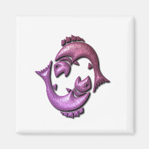 Pisces Profile Square Magnet