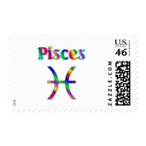 Pisces Rainbow Postage Stamp