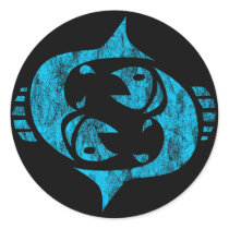 pisces round sticker