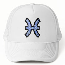 Pisces Symbol (style1_blue) hat