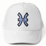 Pisces Symbol (style1_blue) hat