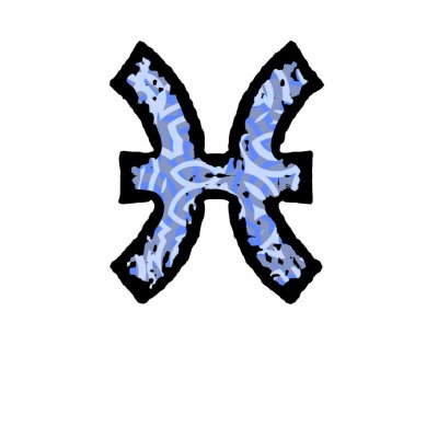 Pisces Symbol (style1_blue) t-shirt by AstrologicalDesigns