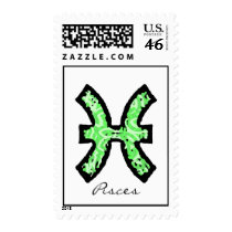 Pisces Symbol (style1_green) Postage postage by AstrologicalDesigns Pisces Symbol (style1_green) Postage postage