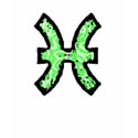 Pisces Symbol (style1_green) t-shirt by AstrologicalDesigns Pisces Symbol (style1_green) t-shirt