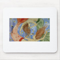 Pisces & Two of Cups Tarot Card mousepads