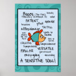 Pisces wordcloud poster