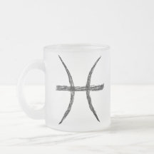 Pisces. Zodiac Astrology Sign. Black. Coffee Mug