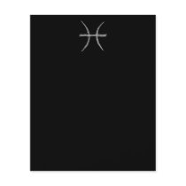 Pisces. Zodiac Astrology Sign. Black. Custom Flyer