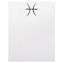 Pisces. Zodiac Astrology Sign. Black. Customized Letterhead