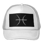 Pisces. Zodiac Astrology Sign. Black. Mesh Hats