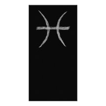 Pisces. Zodiac Astrology Sign. Black. Custom Photo Card