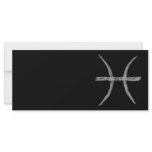 Pisces. Zodiac Astrology Sign. Black. Rack Card Template