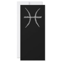 Pisces. Zodiac Astrology Sign. Black. Rack Card Design