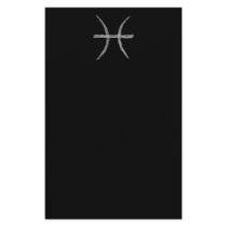 Pisces. Zodiac Astrology Sign. Black. Stationery