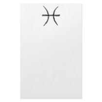 Pisces. Zodiac Astrology Sign. Black. Stationery Design