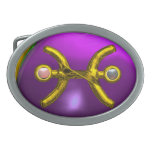 PISCES, Zodiac Birthday Jewel,Purple Amethyst Oval Belt Buckles