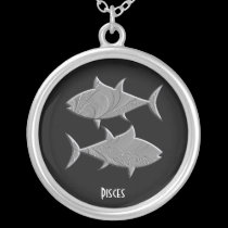 Pisces Zodiac Embossed Locket necklaces