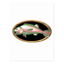 Pisces zodiac fish post card