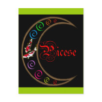 Pisces Zodiac Moon postcards by Art_by_Maria Pisces Zodiac Moon postcards