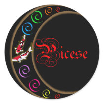 Pisces Zodiac Moon stickers