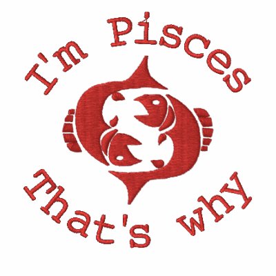 Pisces Zodiac Sign Embroidery Feb 19 - March 20 Hoodie Pisces Zodiac Sign Embroidery Feb 19 - March 20 Hoodie