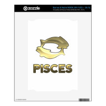 Pisces zodiac sign - old gold edition decals for the NOOK